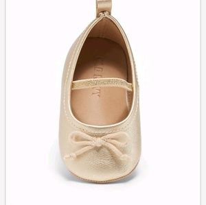 Old navy baby girl metallic faux leather ballet